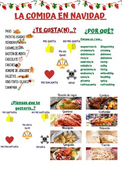 Preview of Navidad Christmas Spanish Food Comida Worksheet