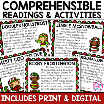 Preview of Navidad Spanish Christmas Activities Reading Comprehension Passages + DIGITAL
