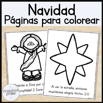Preview of Navidad páginas para colorear - Spanish Bible Lessons