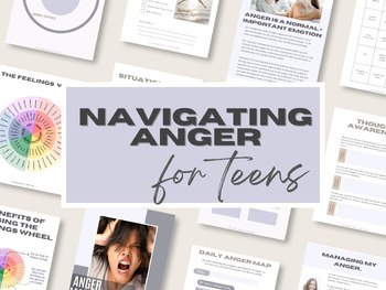 Preview of Navigating Anger and Managing Emotions Workbook for Teens
