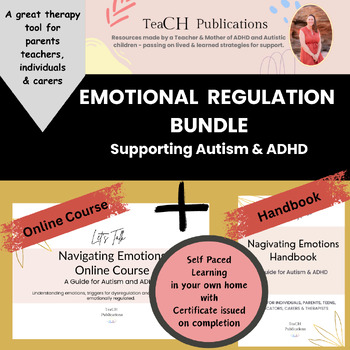 Preview of Navigating Emotional Regulation Online Course & Workbook BUNDLE ADHD and Autism