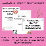 Relationship Warm Up (Healthy Relationships Lesson 1) *PDF