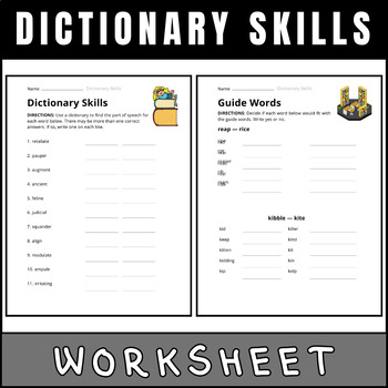 Preview of Navigating Language: Empowering Students with Dictionary Skills Worksheets