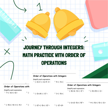 Preview of Navigating Order of Operations with Integer Worksheets