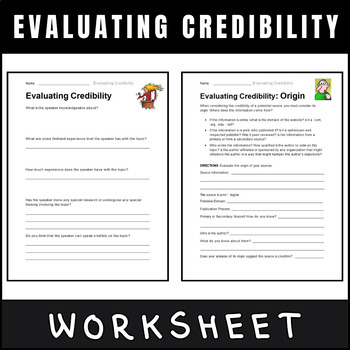 Preview of Navigating the Information Maze: Evaluating Credibility Worksheets
