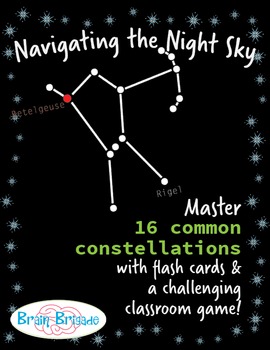 Preview of Navigating the Night Sky | 16 Constellations flash cards & game STEM, Astronomy