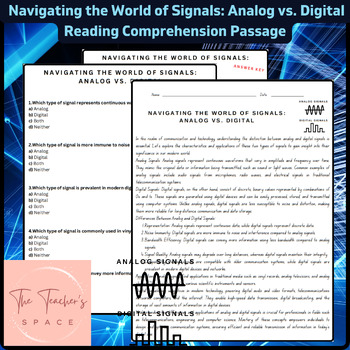 Preview of Navigating the World of Signals: Analog vs. Digital Reading Comprehension