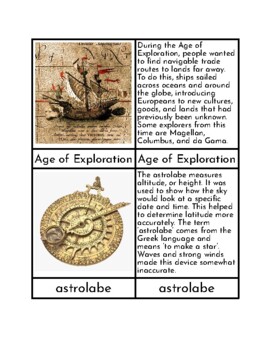 Preview of Navigational Tools During the Age of Exploration - Three/Four Part Cards