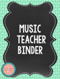 Navy Mint Chalkboard Music Teacher Binder Planner {Editable}