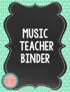 Preview of Navy Mint Chalkboard Music Teacher Binder Planner {Editable}