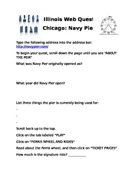 Preview of Navy Pier Web Quest