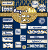 Navy and Gold Classroom Labels