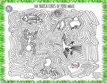 Preview of Nazca Lines MAZE - EXPERT LEVEL - Fun Activity - Peru History