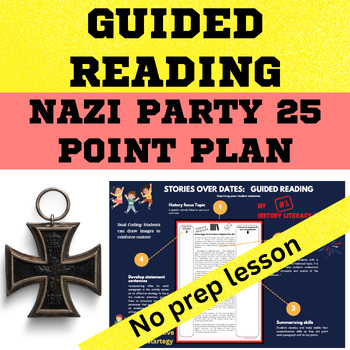Preview of Nazi Germany - Nazi Party 25 Point Plan Guided Reading worksheet digital, slides