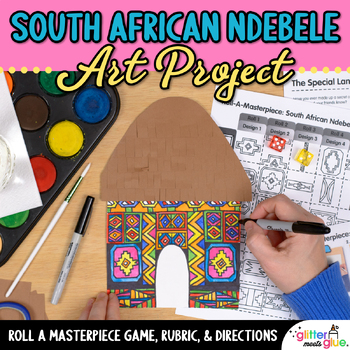 Preview of Ndebele Houses Art Project, Worksheets, & Art Sub Plans for Black History Month