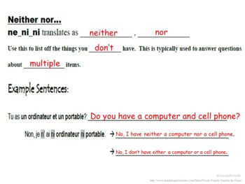 Ne  ni  ni - French Negative Conjunctions - Lawless French Grammar