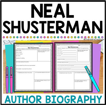 Preview of Neal Shusterman Author Biography Research Outline (Scythe, The Toll, NOAH Files)