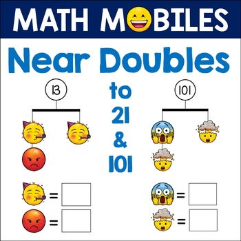 Preview of Near Doubles Facts - Early Algebra Addition Math Worksheets to 21 and 101