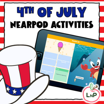 Preview of Nearpod 4th of July Reading Games for Literacy Centers and Class Parties