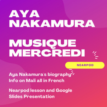 Preview of Nearpod Lesson Aya Nakamura Pookie Musique Mercredi French Music Rap Pop FLE