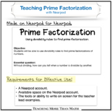 Nearpod Lesson on Prime Factorizations & Factor Pairs with