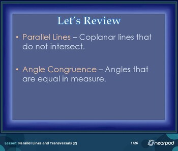 Preview of Nearpod: Parallel Lines and Transversals Nearpod