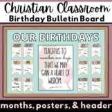 Neautral Boho Christian Birthday Bulletin Board Kit with B