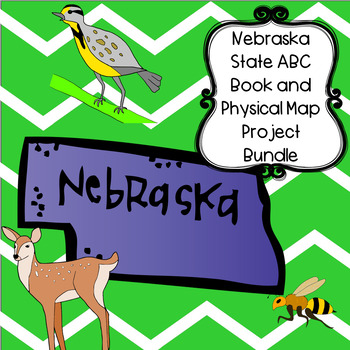 Preview of Nebraska Bundle--Nebraska ABC Book and Physical Map Research Projects