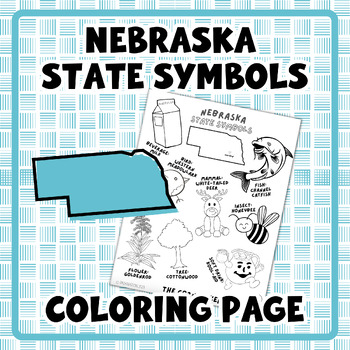 Preview of Nebraska State Symbols Coloring Page | for PreK and Kindergarten Social Studies