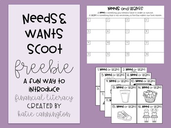 Preview of Need and Wants Scoot Freebie