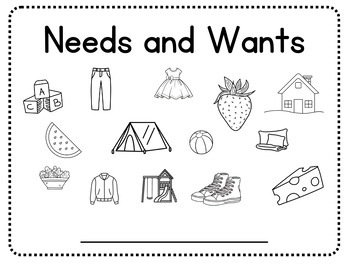 Preview of Need and Wants Social Studies Student Fill-in Book