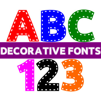 Preview of Needlework Decorative Cute KG Fonts For Signs, Boards And School Stationery