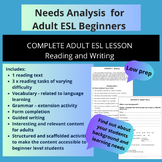Needs Analysis for Adult ESL Beginners