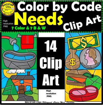 Preview of Needs Color by Code Clip Art Images  Economics