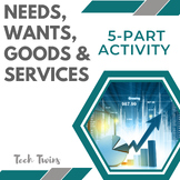 Needs, Wants, Goods & Services 5-Part Activity- Economics Edition