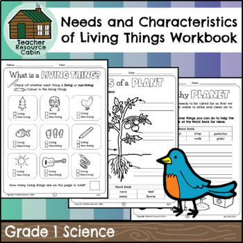 Preview of Needs and Characteristics of Living Things Workbook (Grade 1 Ontario Science)
