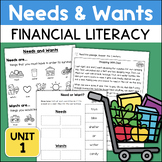 NEEDS & WANTS Sort Worksheets Economics 1st 2nd Grade Soci