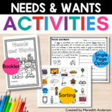 Needs and Wants Activity Worksheet Sort Needs vs Wants