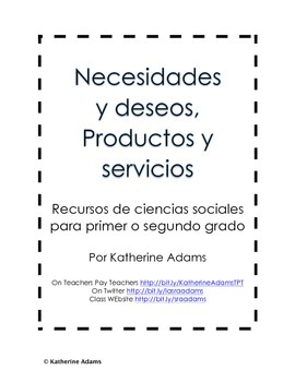 Preview of Needs and Wants, Goods and Services in Spanish