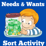 Needs and Wants | Worksheet Activity Kindergarten 1st 2nd 