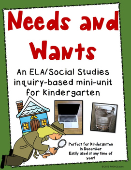 Preview of Needs and Wants Kindergarten