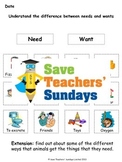 Needs and Wants Lesson plan and Worksheets