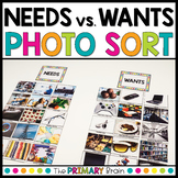 Needs and Wants Picture Sort with Real Photos and Writing 