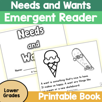 Preview of Needs and Wants Printable Book