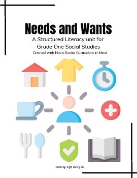 Preview of Needs and Wants - Written with Nova Scotia Curriculum in Mind