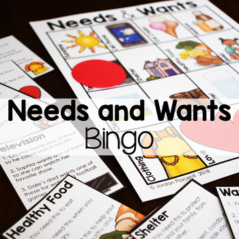 Preview of Needs and Wants Social Studies Economics Bingo Game