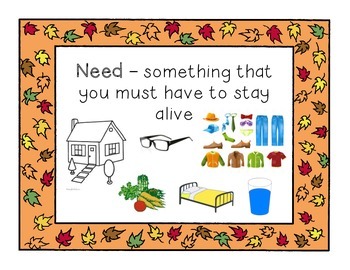 Wants And Needs Anchor Chart