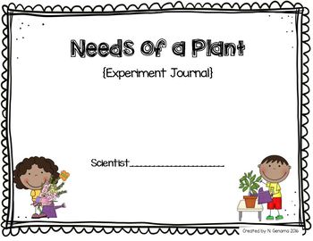 Preview of Needs of Plants Experiment Journal