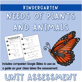 Needs of Plants and Animals Kindergarten Unit Assessment f