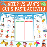 Needs vs. Wants Sort | Cut and Paste Activity | Needs and 
